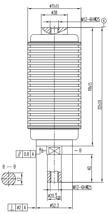 TF314Q負荷開關用真空滅弧室結(jié)構(gòu)圖